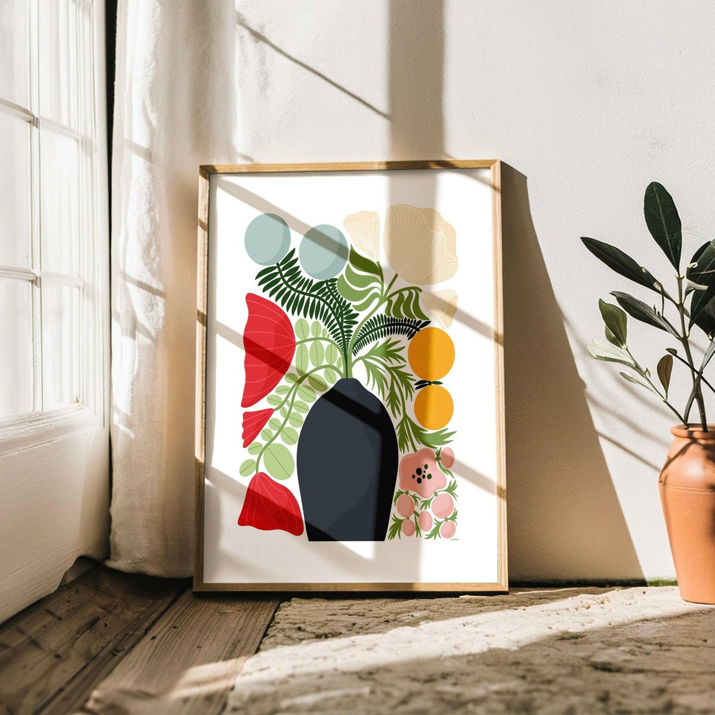 Matisse-Inspired Graphic Floral Poster – Colorful Wall Art for Modern Interiors