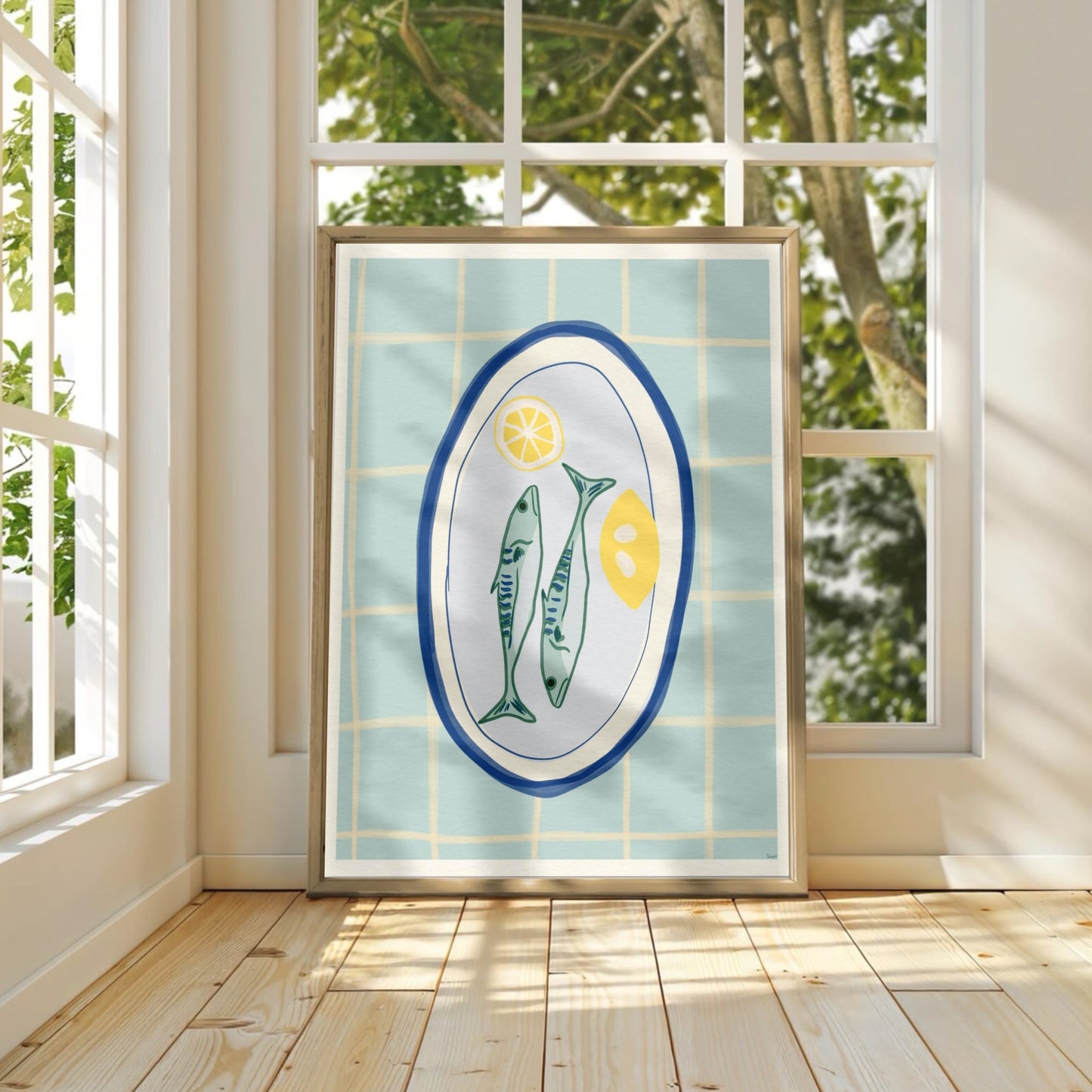 Sardinen auf einer Platte | Plakatgestaltung für die Küche