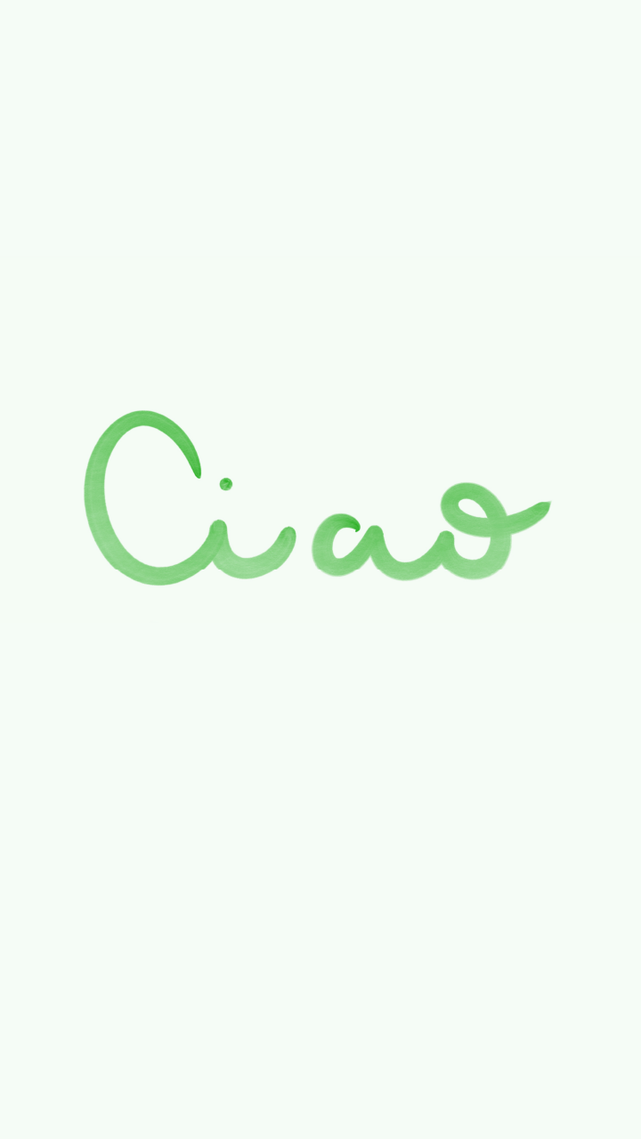 Kostenloser Download: Handschrift „Ciao“ Typografie in Grün als mobiler Hintergrund