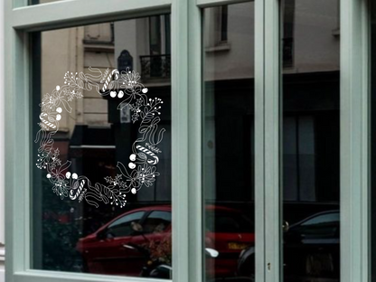 Christmas Candy - Window Art Christmas Wreath - Large Printable Template (Digital)