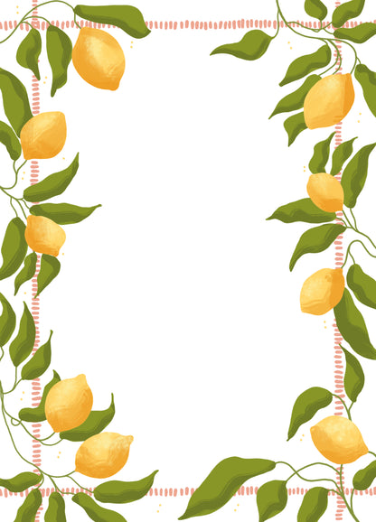 Närbild på save the date-kort Citronkrans