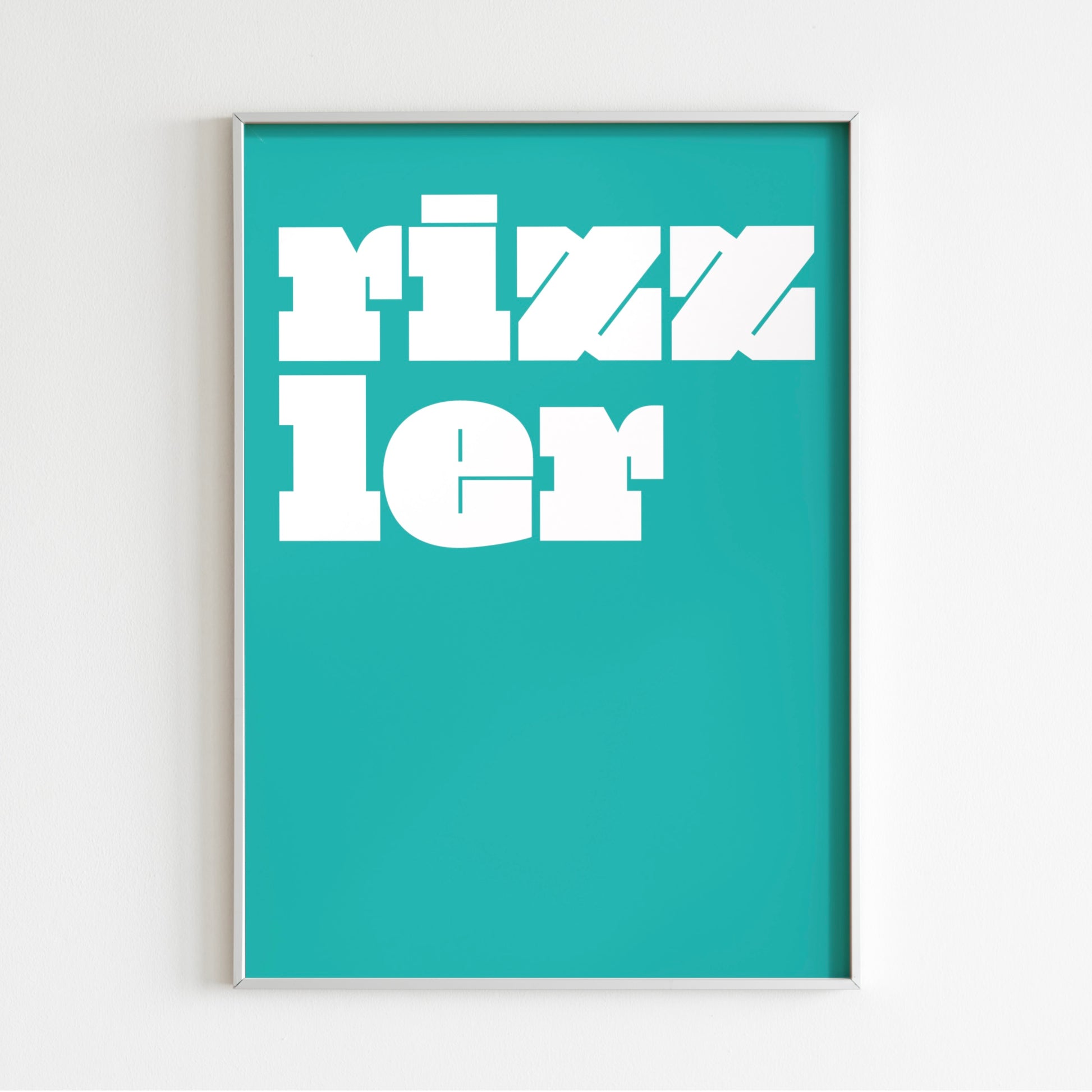 Cool trendigt uttryck i vitt typografiskt. Inramad poster 