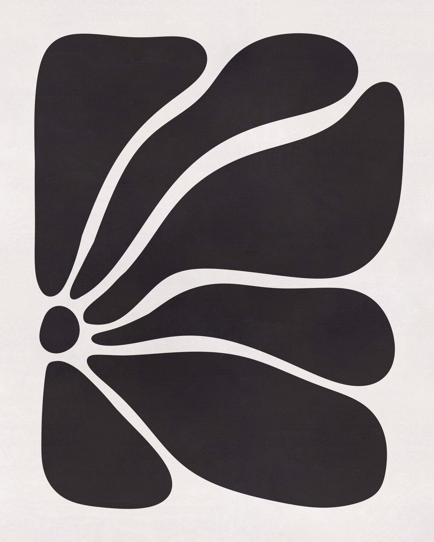 minimalistiskt svart dahlia blomma, illustrerad av Tove Malm