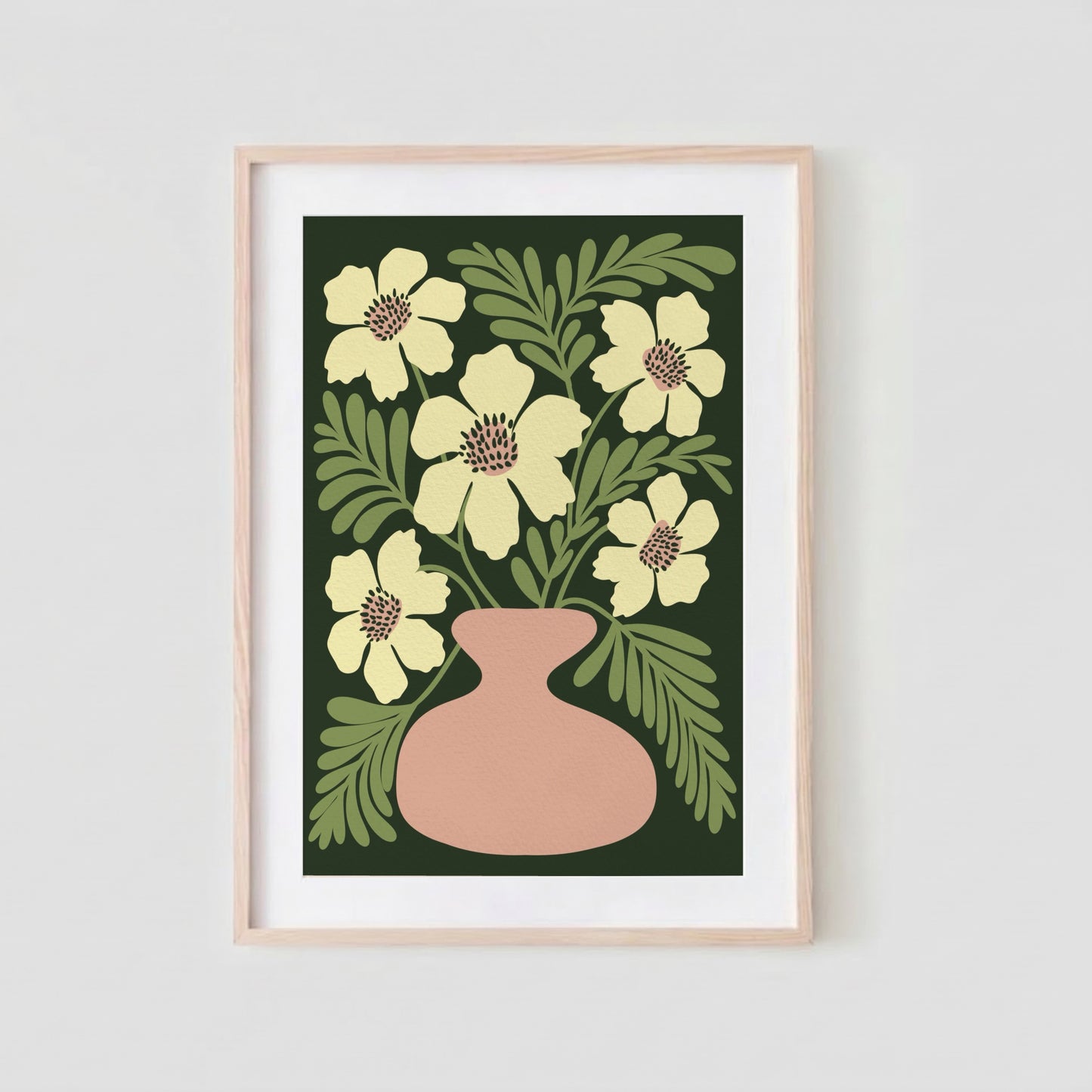 Poppy Green-poster inramad i träram