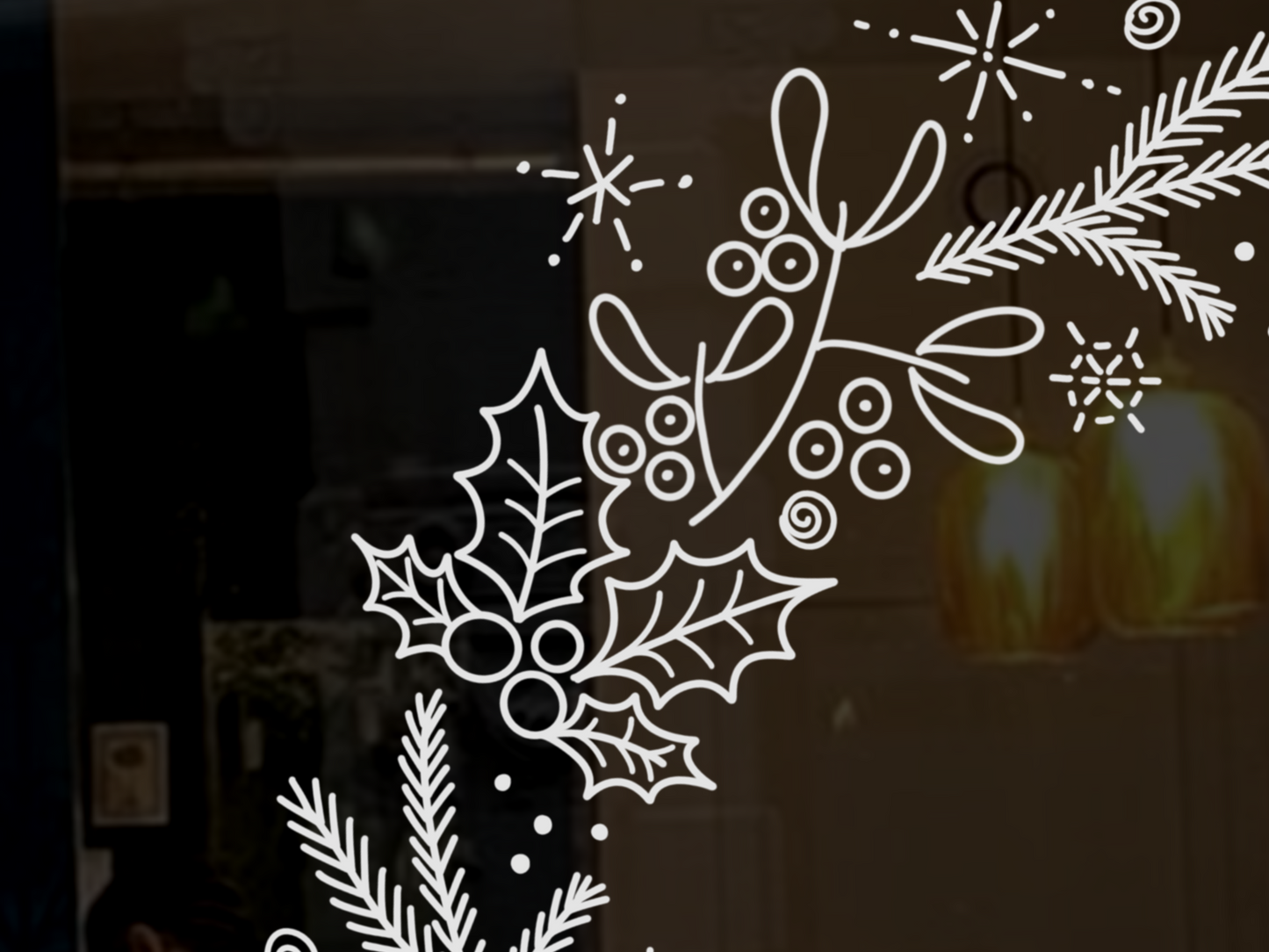 Christmas Wreath - Fönster decor - Tempalate