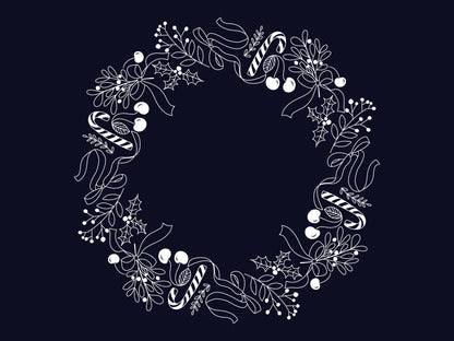 Christmas Candy - Window Art Christmas Wreath - Large Printable Template (Digital)