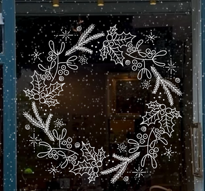Christmas Wreath - Fönster decor - Tempalate