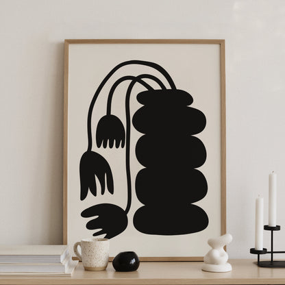 Fritillariaposter Svart Grafisk