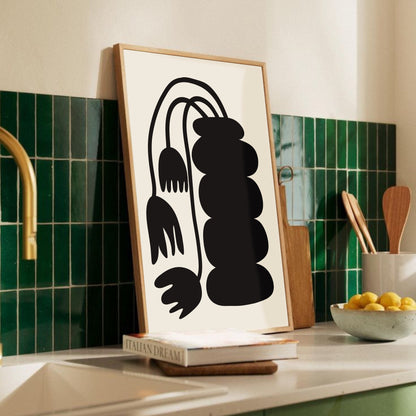 Fritillariaposter Svart Grafisk