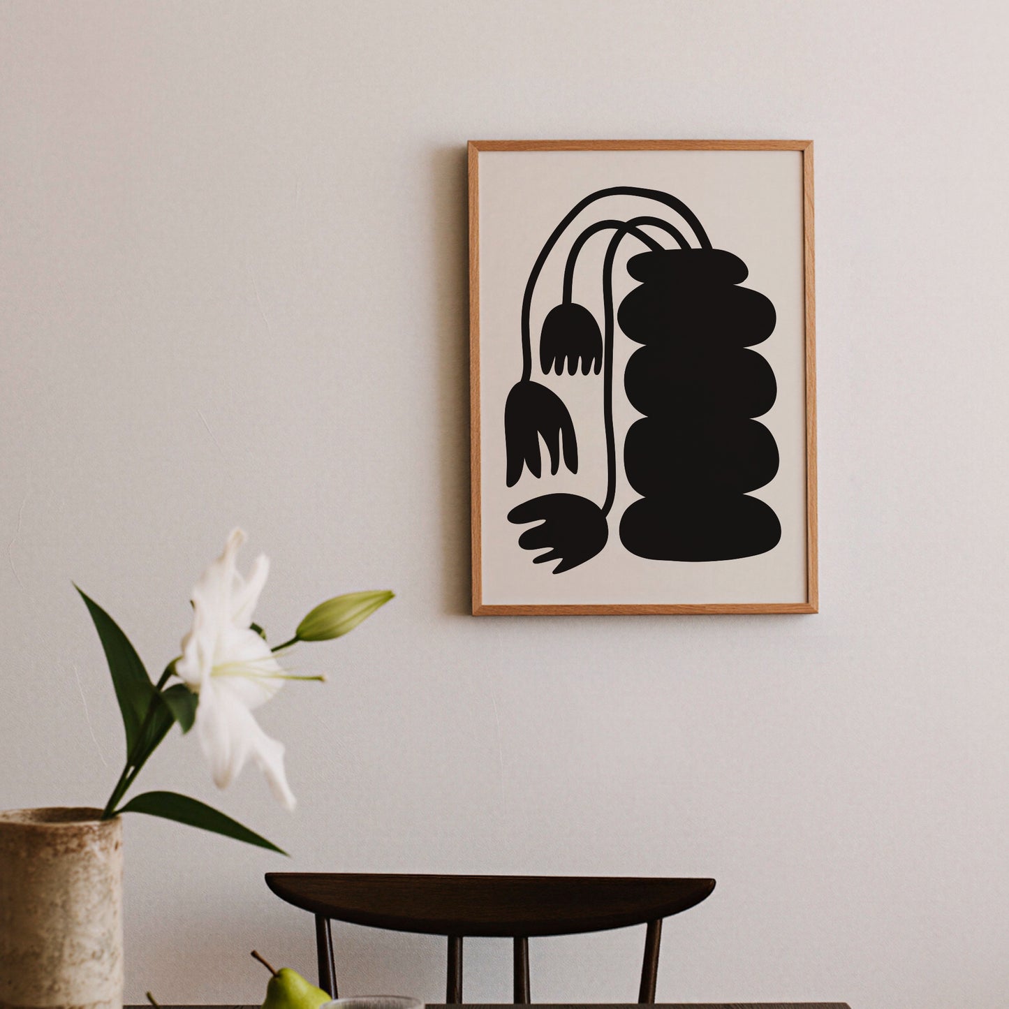 Fritillariaposter Svart Grafisk