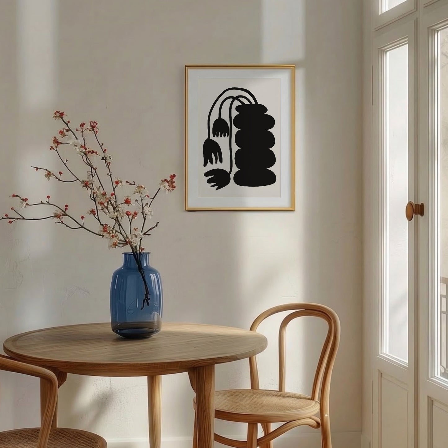 Fritillariaposter Svart Grafisk