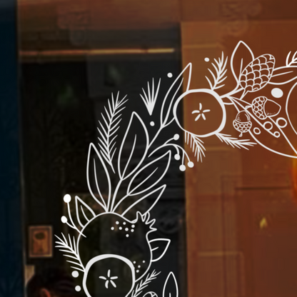 mall krans rita på fönster jul tema