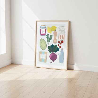 Kitchen Favorites poster i ljus träram