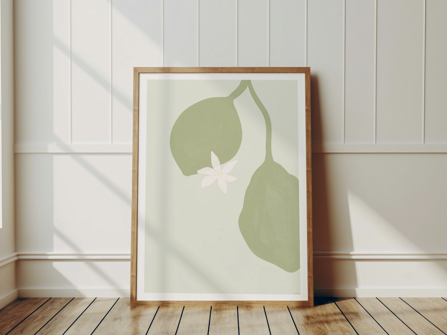 Lemon flower | Sage Green Poster Design 