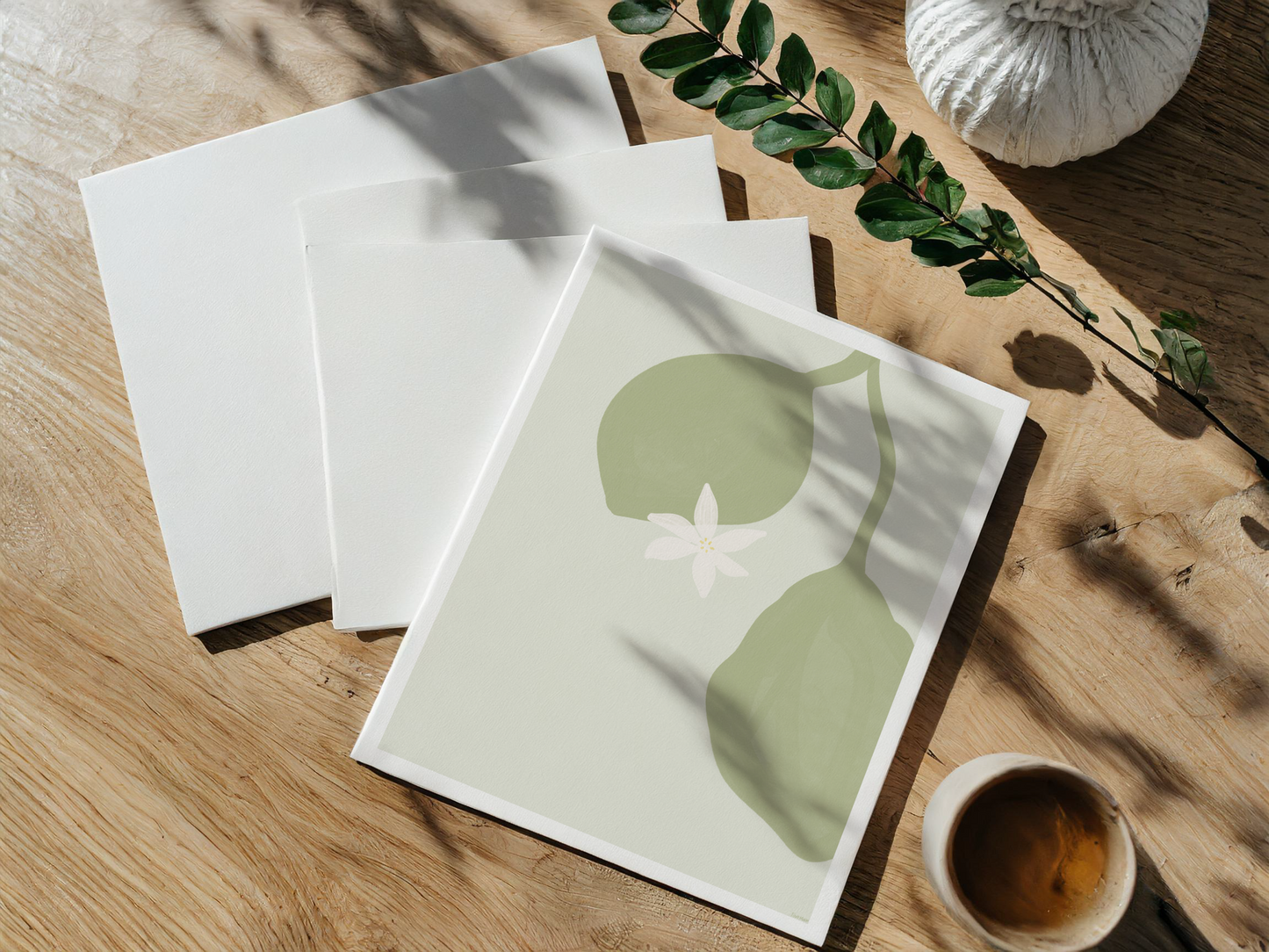 Lemon flower | Sage Green Poster Design 