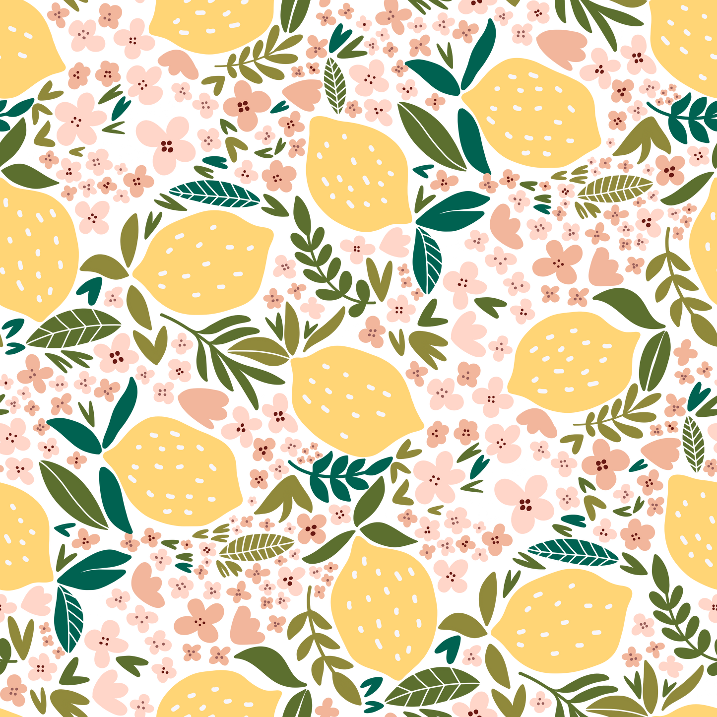 Lemon Seamless Transparent Pattern PNG