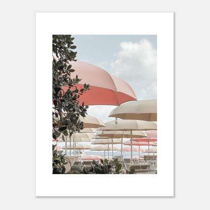 Fotografi Pink Umbrella Ligurien, närbild i ram
