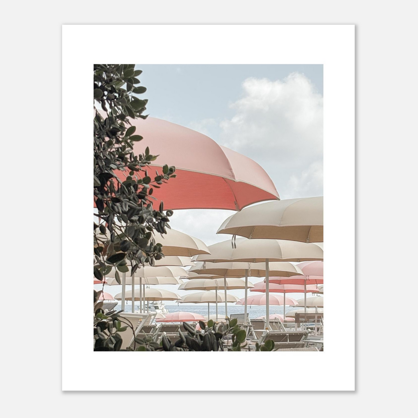Fotografi Pink Umbrella Ligurien, närbild i ram