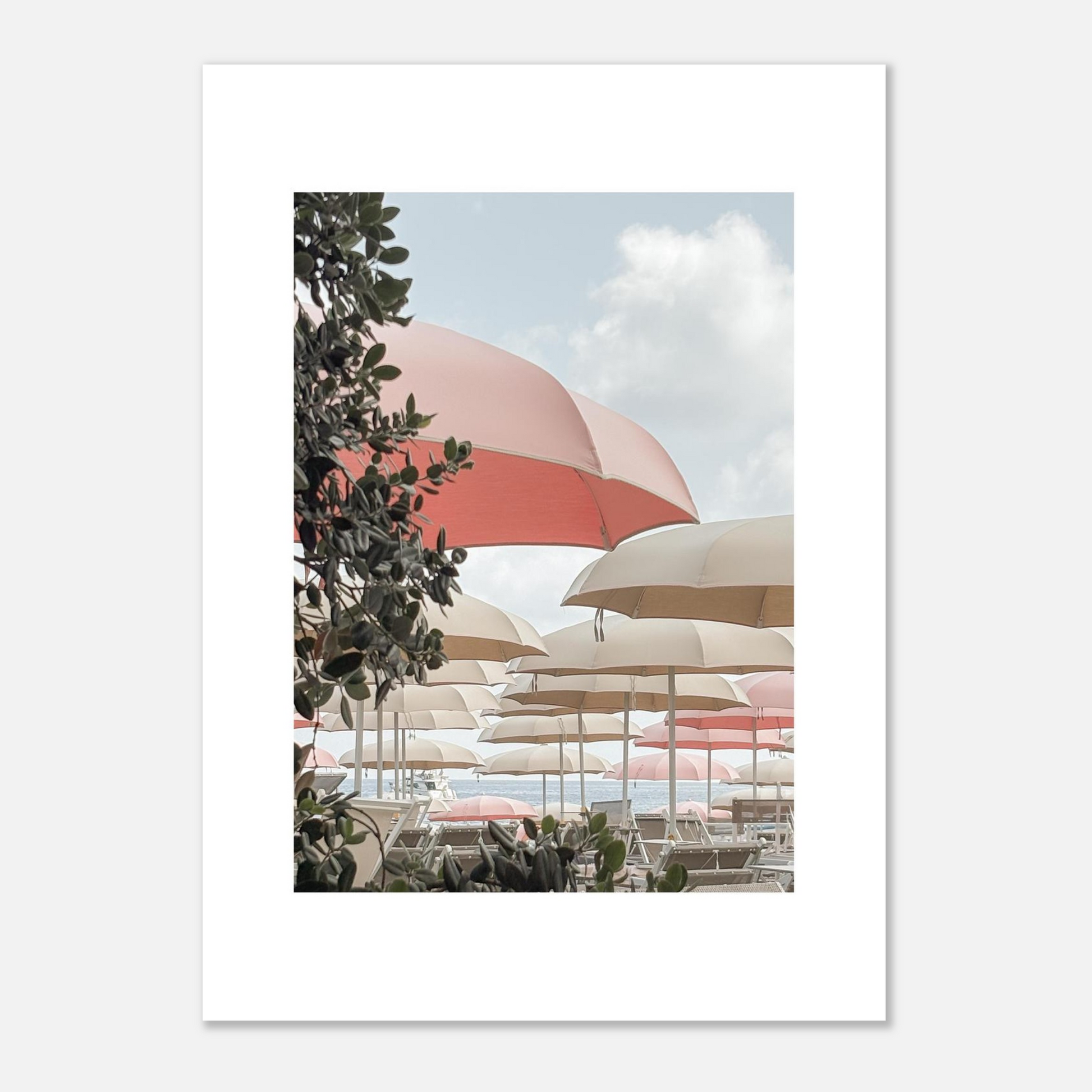 Fotografi Pink Umbrella Ligurien, närbild i ram