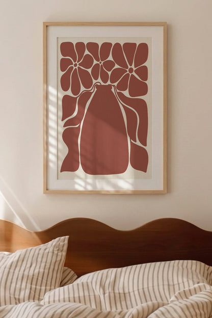 Grafisk Vas Blommor Rost Botanisk