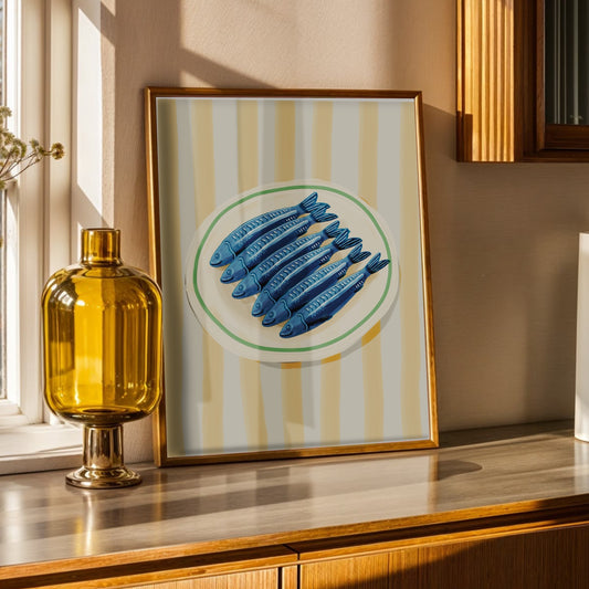 Sardines Poster – Handmålad Matkonst för Kök & Matsal