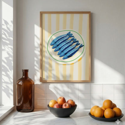 Sardines Poster – Handmålad Matkonst för Kök & Matsal