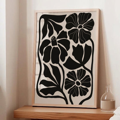 Abstrakt Blomposter Svart
