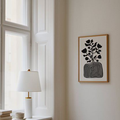 Vallmoposter Randig Vas Svartvit