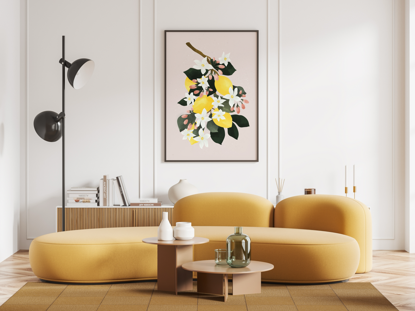Förgyll ditt hem med en vacker citronposter!  Denna unika poster med citronmotiv ger en fräsch och elegant touch till vardagsrummet, sovrummet, kontoret eller var du än vill skapa en inbjudande atmosfär.. Design Tove Malm, Tove Malm Studio