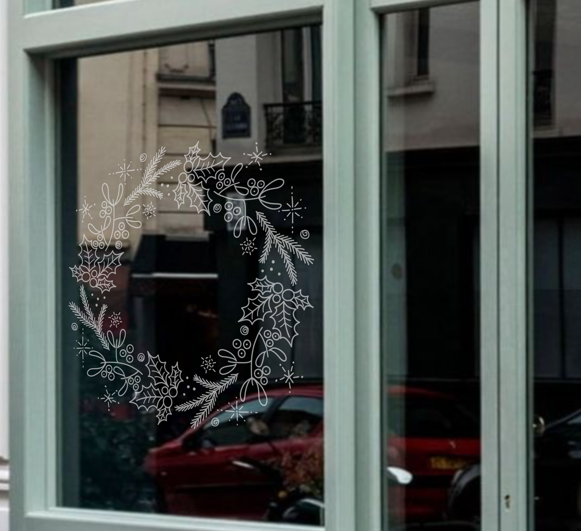 Utskrivbar stencil för fönstermålning 