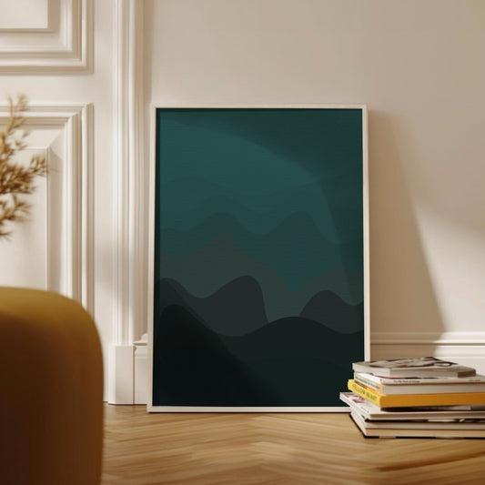 Naturposter med geometriska berg som väggkonst
