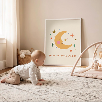 Dream Big Little Wonder Poster - Minimalistisk Barnrumstavla