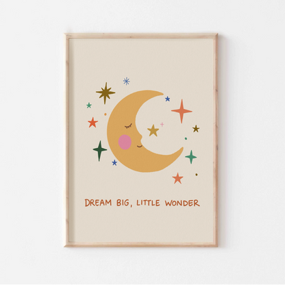 Dream Big Little Wonder Poster - Minimalistisk Barnrumstavla