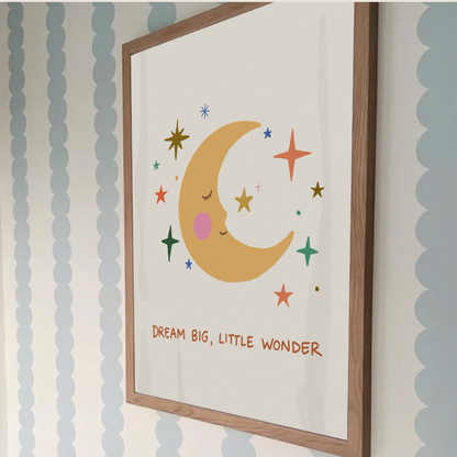 Dream Big Little Wonder Poster - Minimalistisk Barnrumstavla