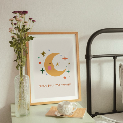 Dream Big Little Wonder Poster - Minimalistisk Barnrumstavla