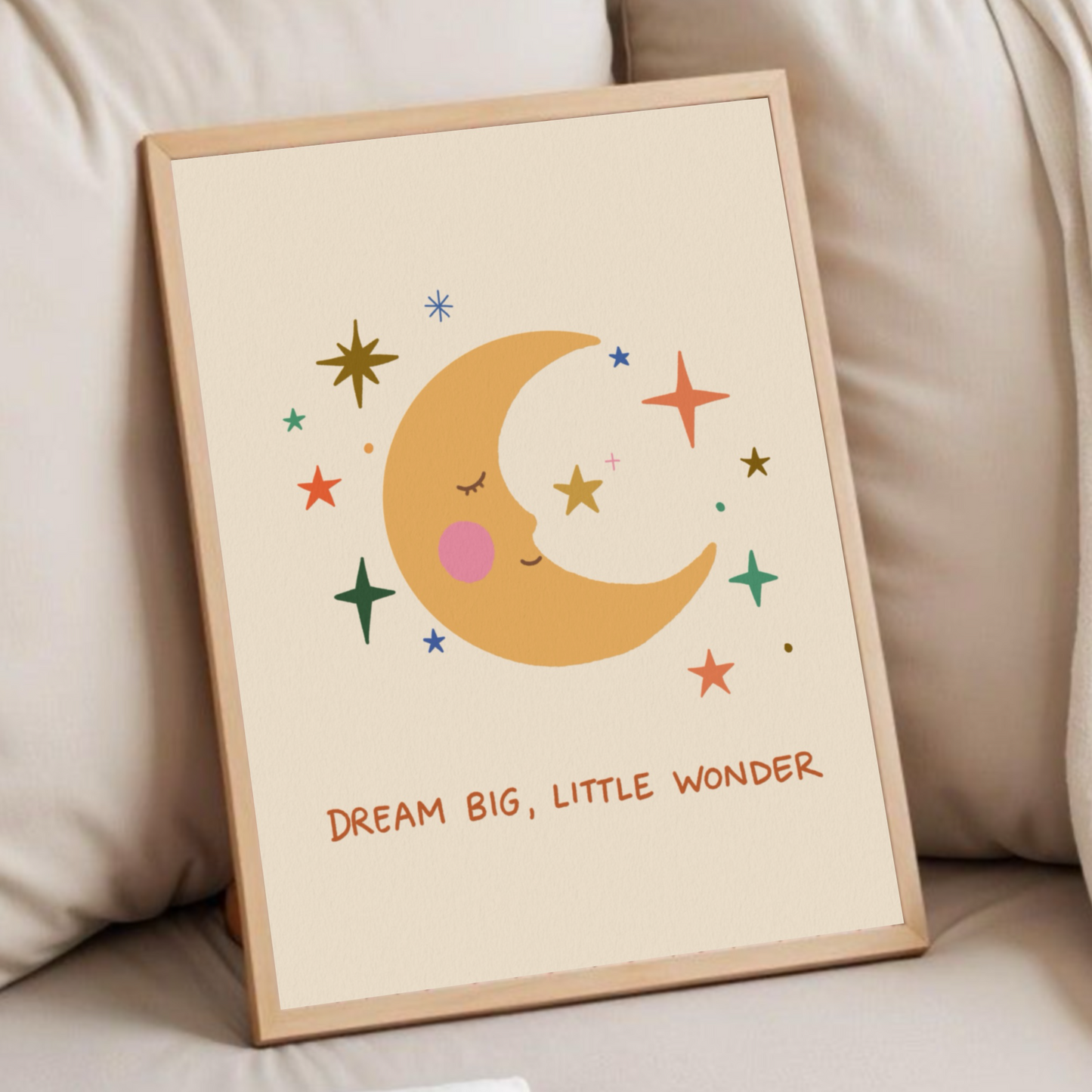 Dream Big Little Wonder Poster - Minimalistisk Barnrumstavla