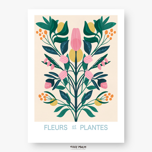 Fleur et plantes botanisk illustration Tove Malm Studio