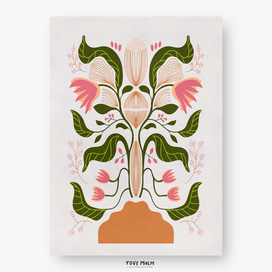 Floris Terrakotta Blommor | Poster Design illustration tove malm studio
