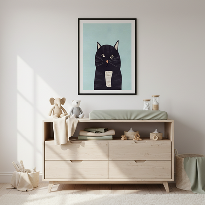 Skötbord med katt poster 