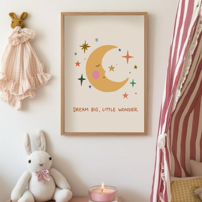 Dream Big Little Wonder Poster - Minimalistisk Barnrumstavla