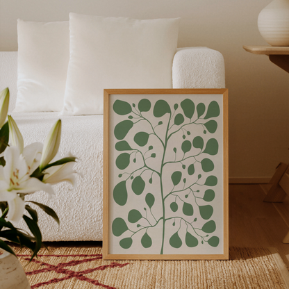 Pilea Fig Tree Poster – Botanical Wall Art in Timeless Green Design