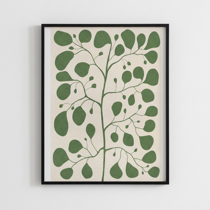 Pilea Fig Tree poster i svart ram