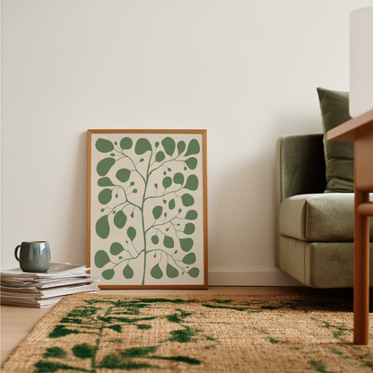Pilea Fig Tree Poster – Botanical Wall Art in Timeless Green Design