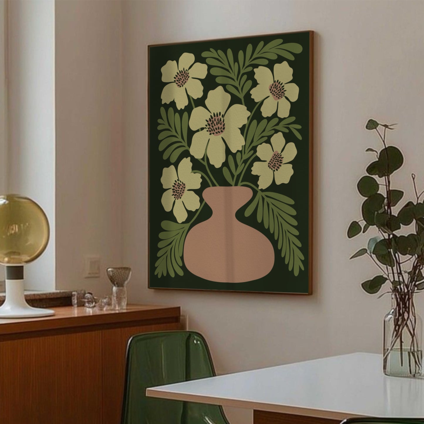 Poppy Green-poster i köksmiljö