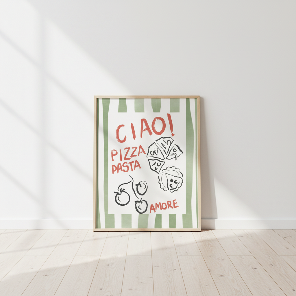 Poster lutad mot vägg