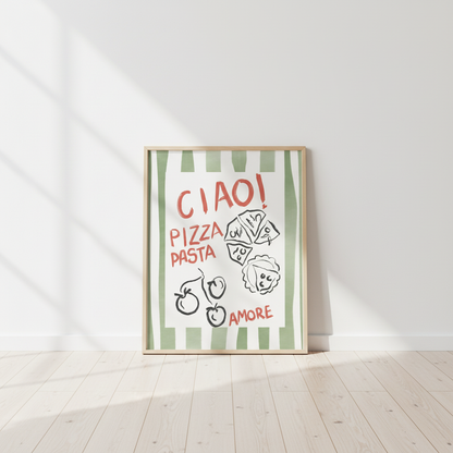 Poster lutad mot vägg