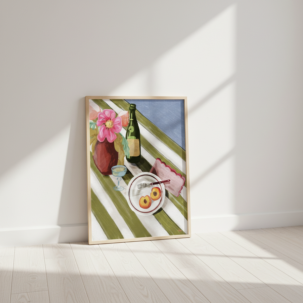 Poster lutad mot vägg