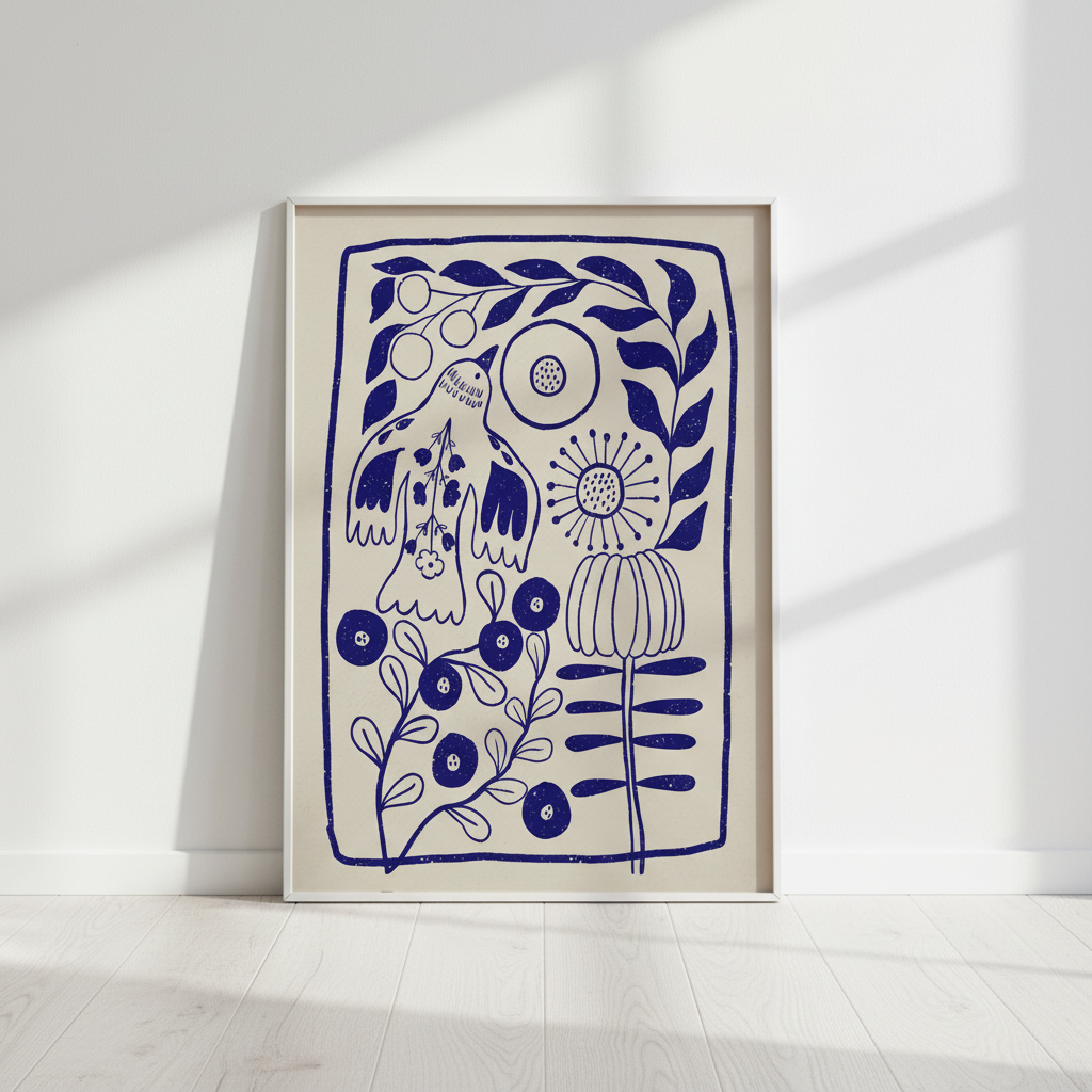 Poster lutad mot vägg