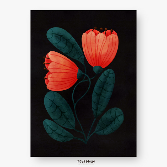 Blomster Poster | Tulpan Tavla illustration av Tove Malm Studio